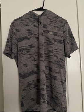 adidas Gray Heathered Short-Sleeve Polo